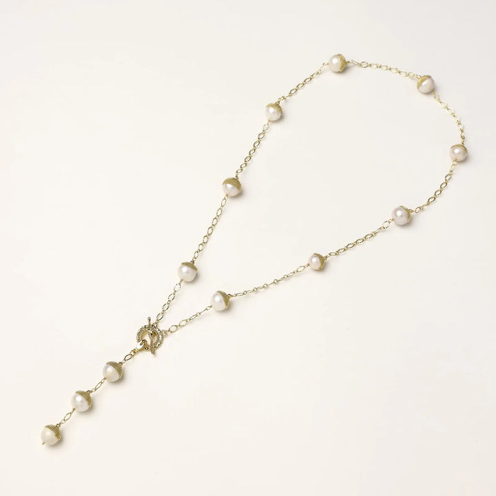 Baroque Pearl Station Necklace