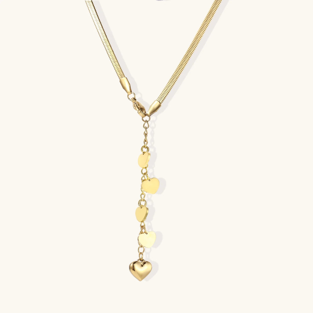 Golden Hearts Cascade Necklace