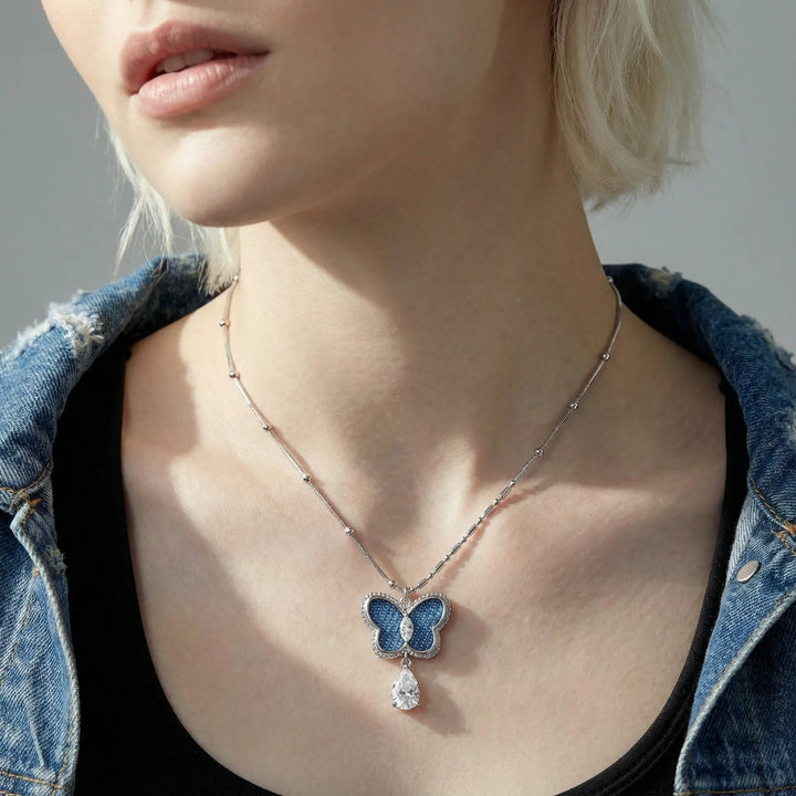 Azure Dream Butterfly Necklace