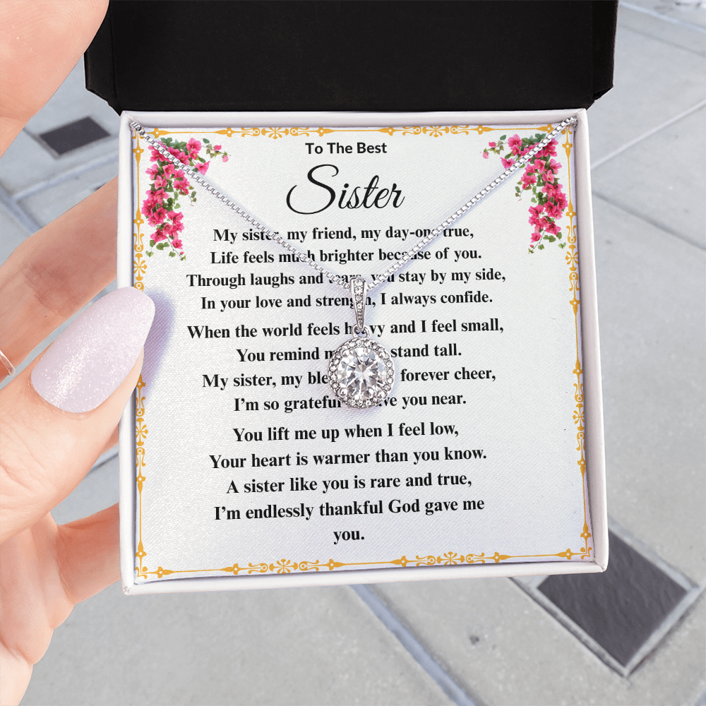 To The Best Sister - Dazzling Diamond Cut Necklace