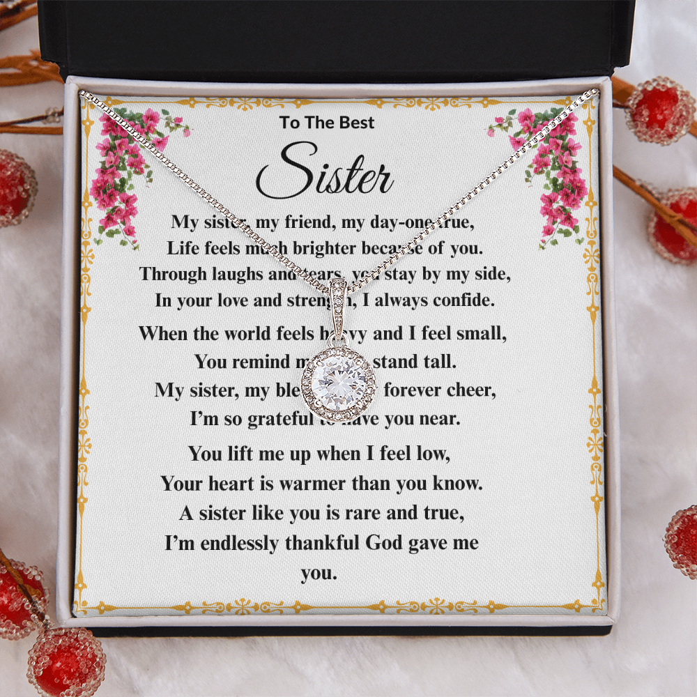 To The Best Sister - Dazzling Diamond Cut Necklace