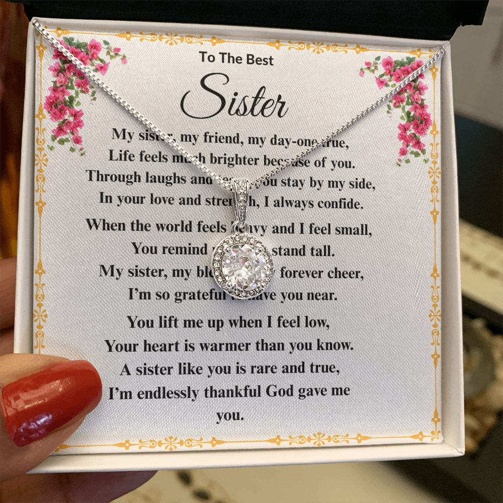 To The Best Sister - Dazzling Diamond Cut Necklace