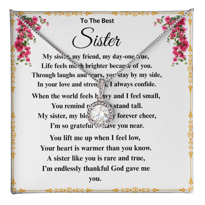 To The Best Sister - Dazzling Diamond Cut Necklace