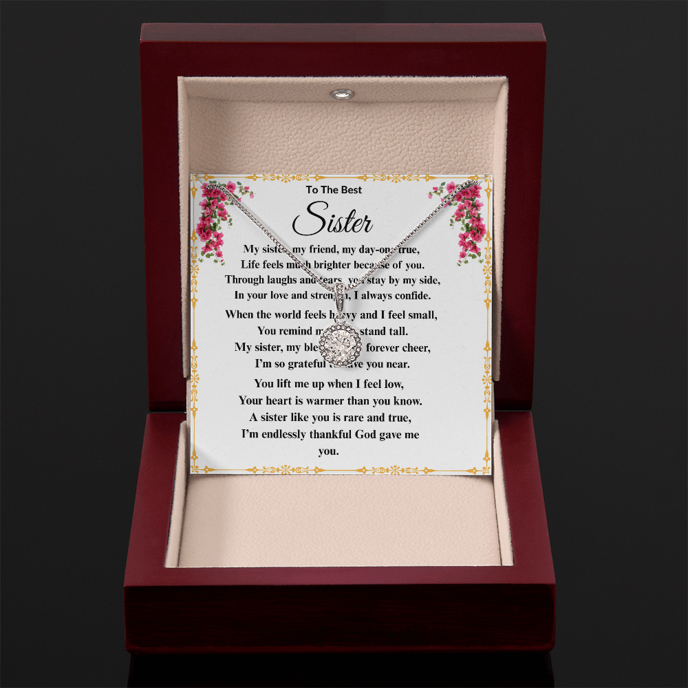 To The Best Sister - Dazzling Diamond Cut Necklace