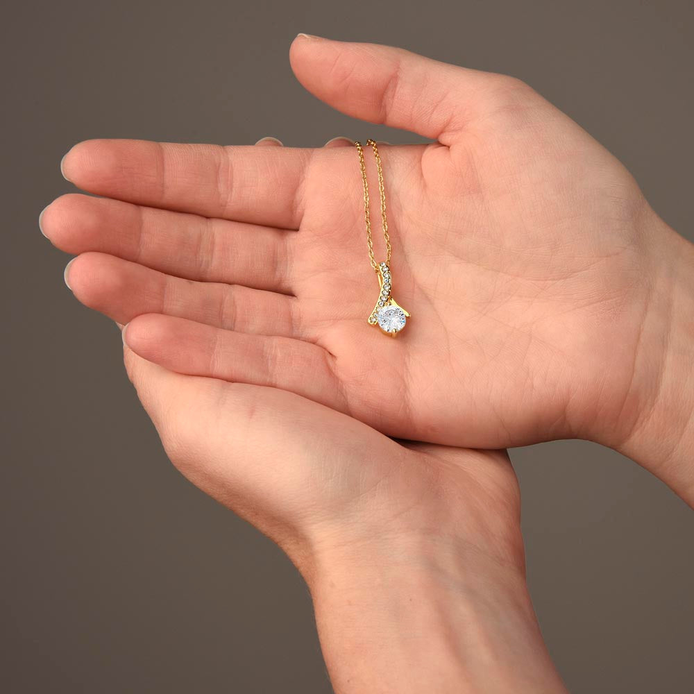 To My Best Friend - Ribbon Shaped Diamond Cut Necklace