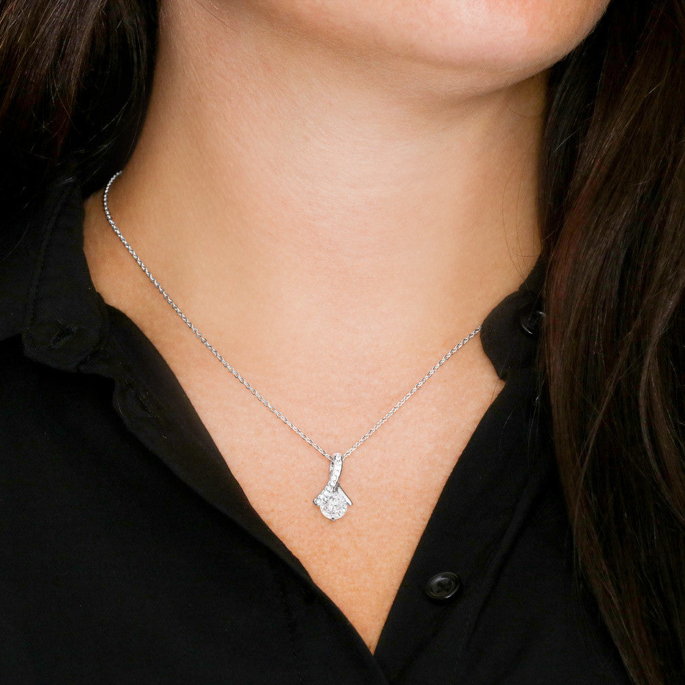 "My Soulmate"- Ribbon Shaped Diamond Cut Necklace
