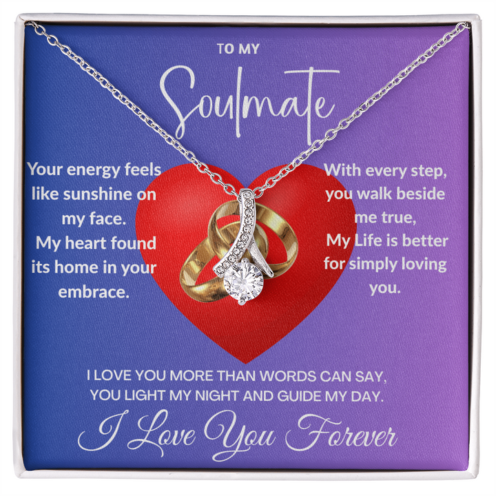 "My Soulmate"- Ribbon Shaped Diamond Cut Necklace