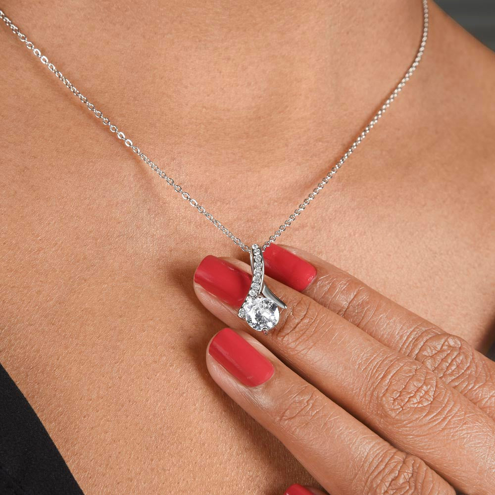 To My Best Friend - Ribbon Shaped Diamond Cut Necklace