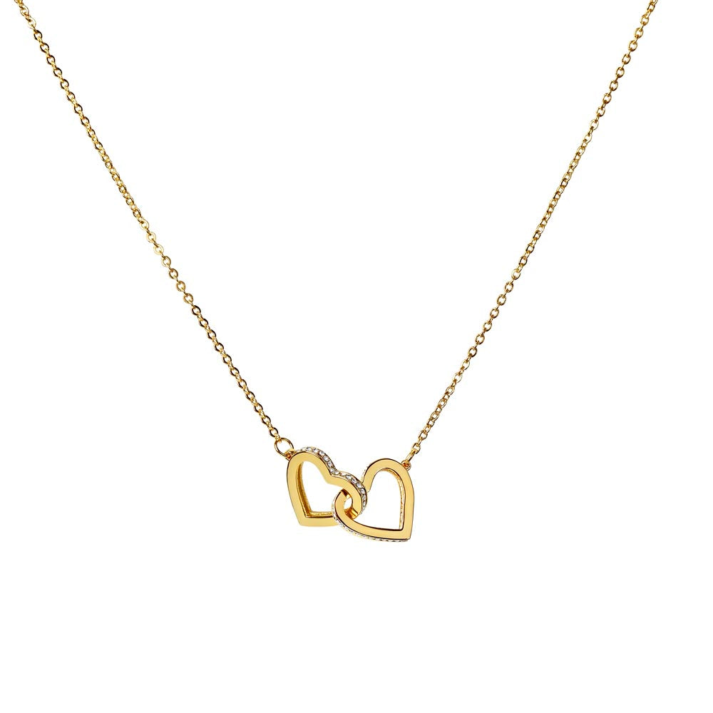 "To My Girl Friend" - Interlocking Hearts Diamond Cut Necklace