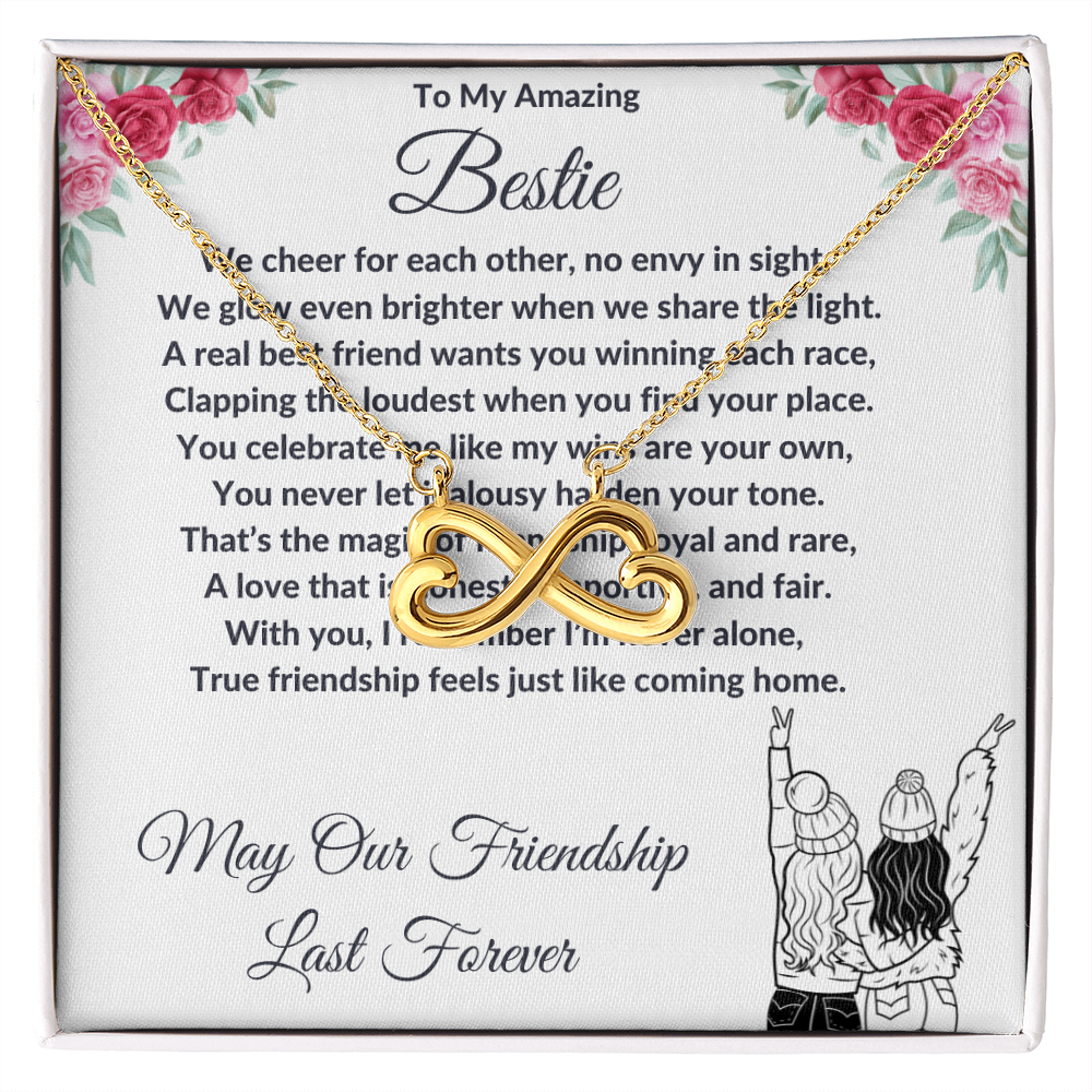 "My Best Friend" - Looped Hearts Necklace