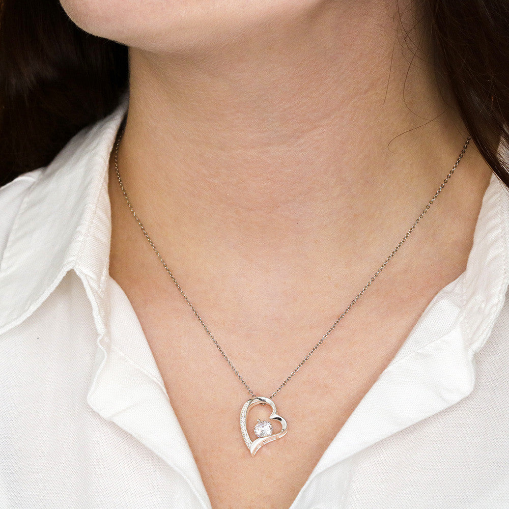 "To My Wife" - Heart Shaped Diamond Cut Necklace