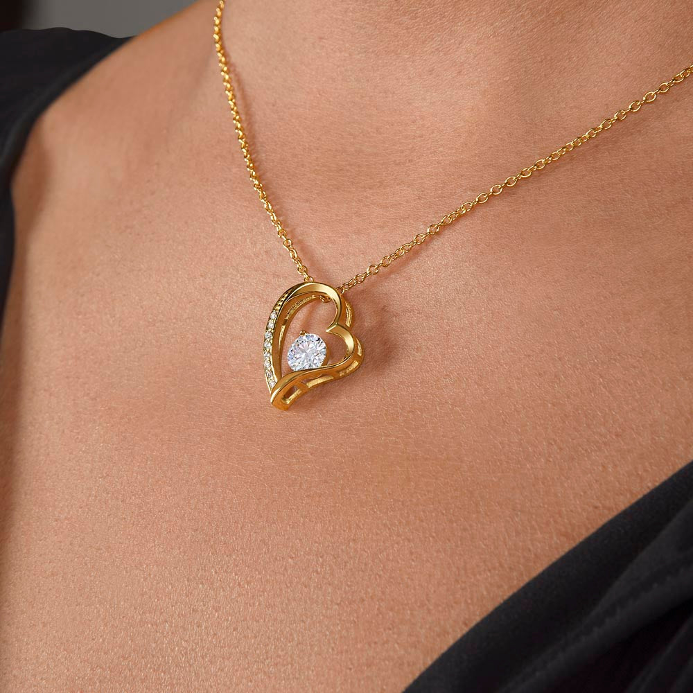 "To My Wife" - Heart Shaped Diamond Cut Necklace