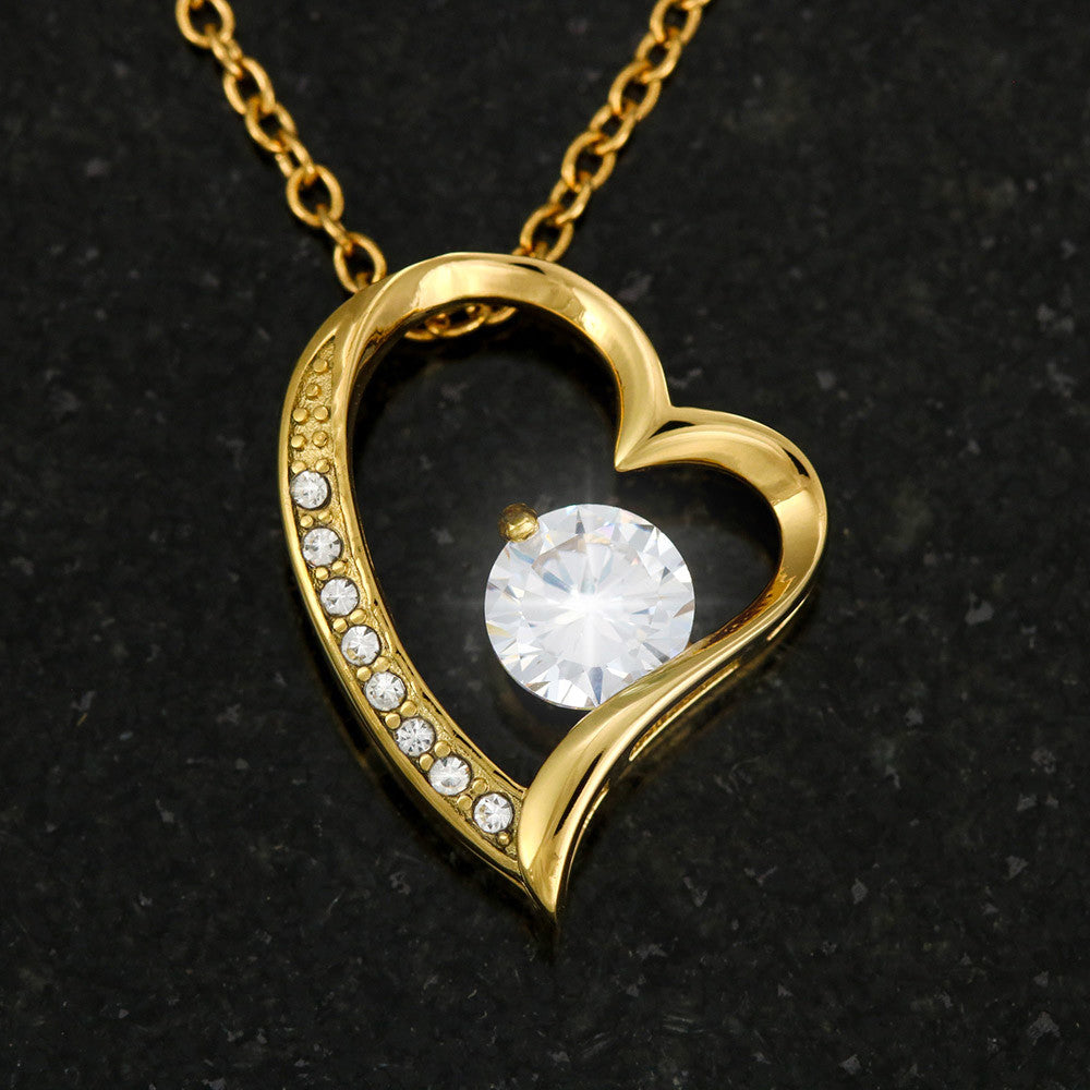 "To My Wife" - Heart Shaped Diamond Cut Necklace