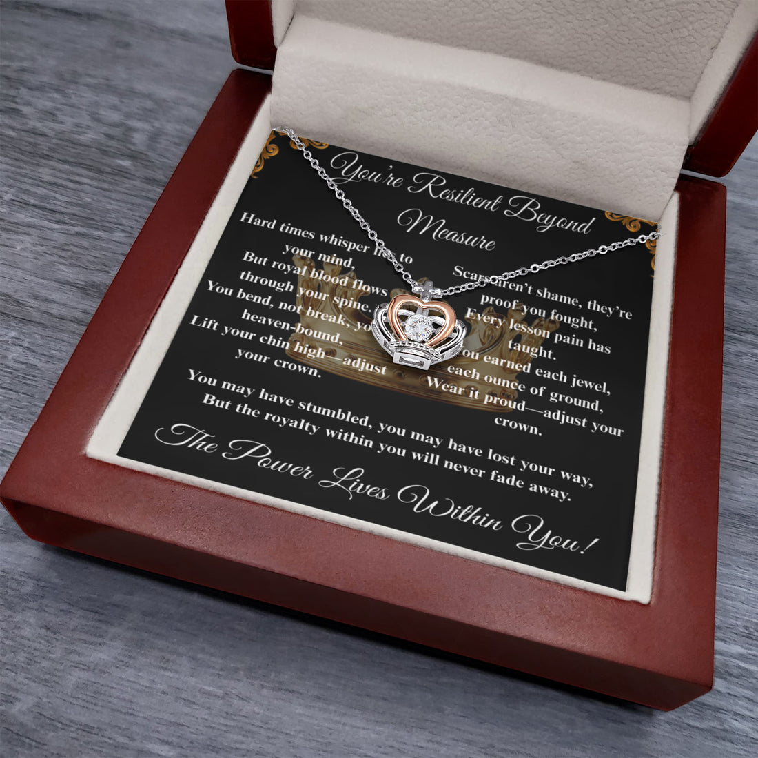 Spiritual Motivation- Crown Pendant Necklace