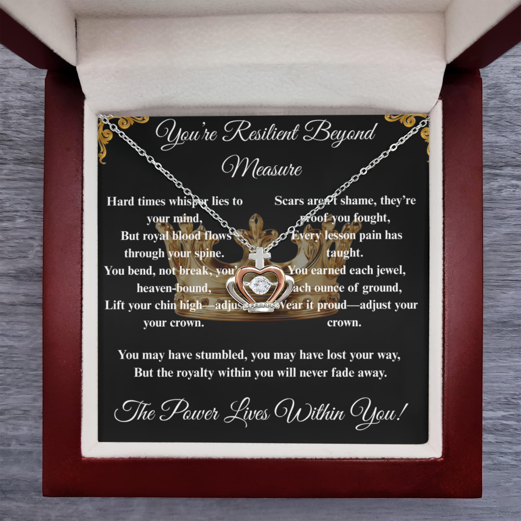 Spiritual Motivation- Crown Pendant Necklace