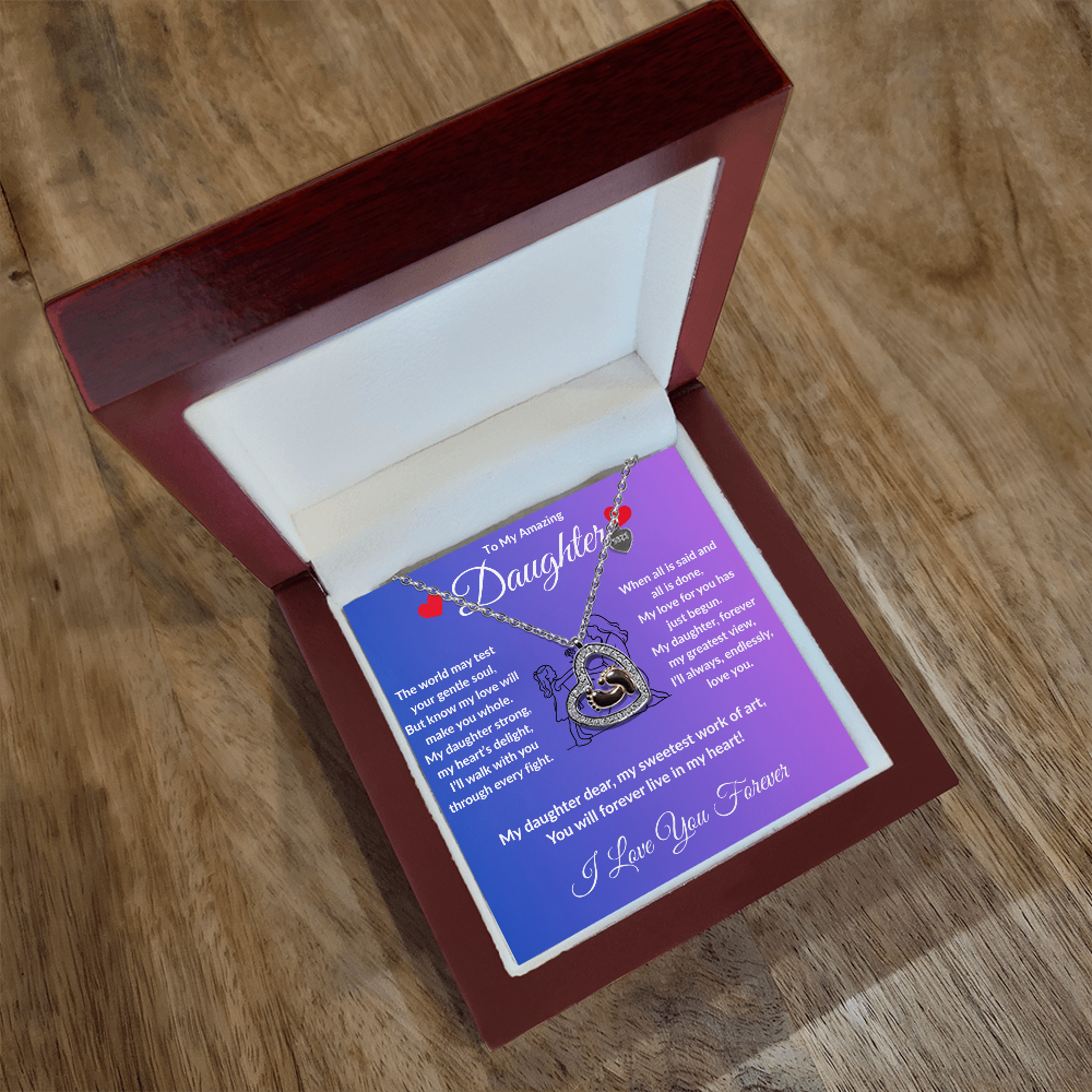 To My Amazing Daughter - Baby Heart Feet Necklace