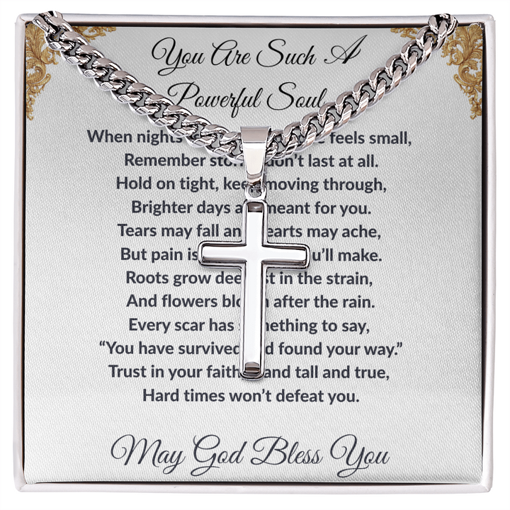 Spiritual Motivation- Cross Cuban Link Chain