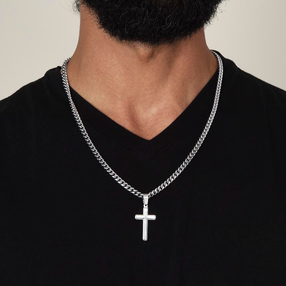 To My Amazing Brother -Artisan Cross With Cuban Link Chain ShineOn Fulfillment
