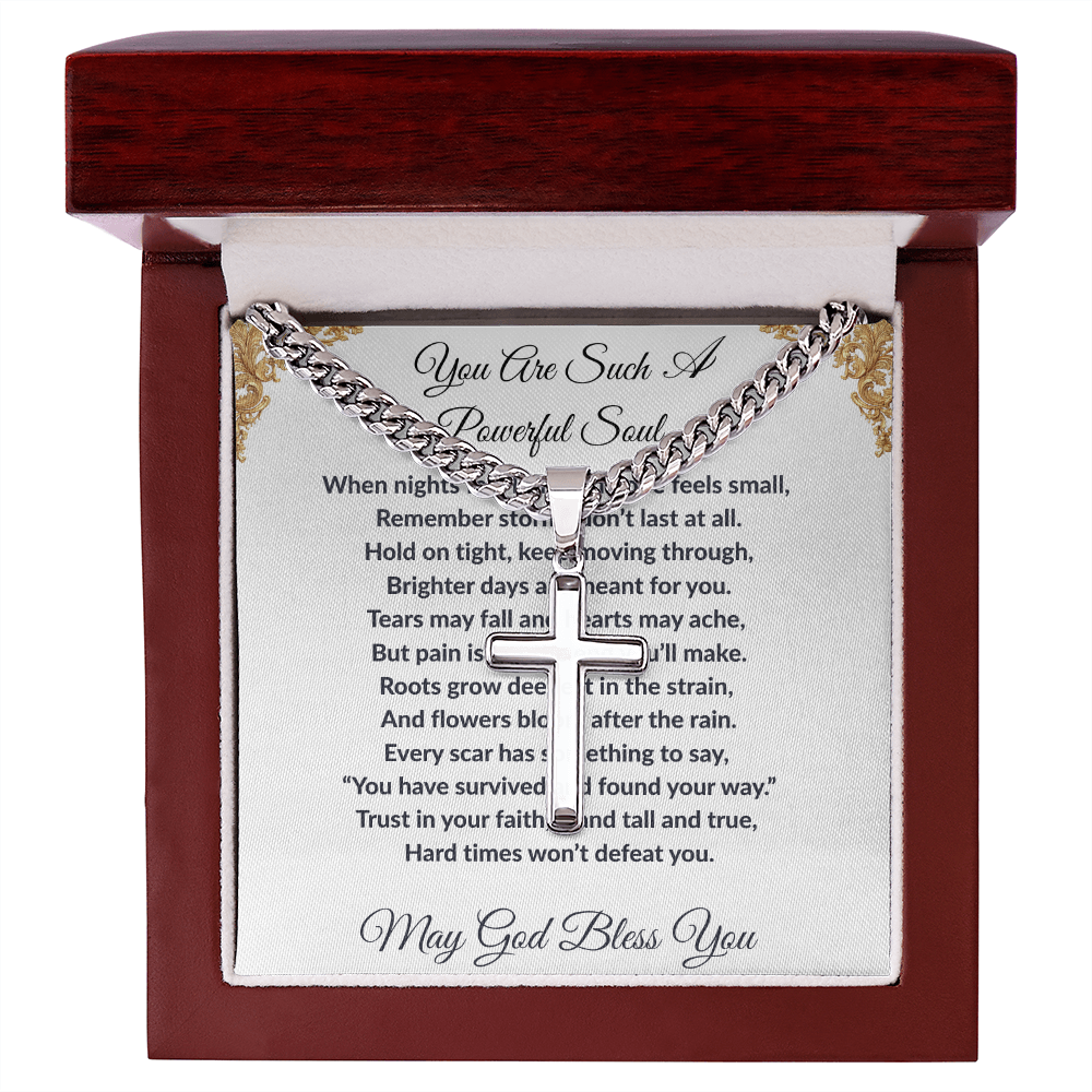 Spiritual Motivation- Cross Cuban Link Chain