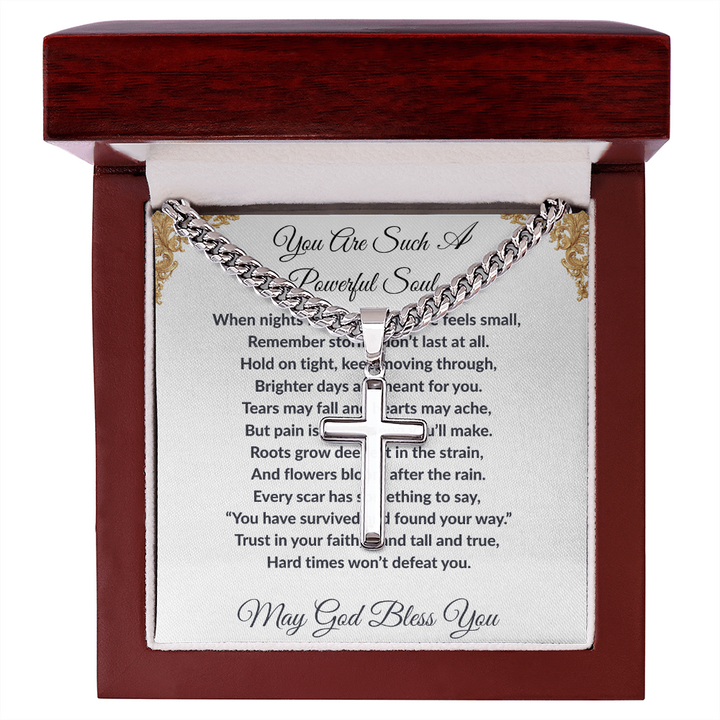 Spiritual Motivation- Cross Cuban Link Chain