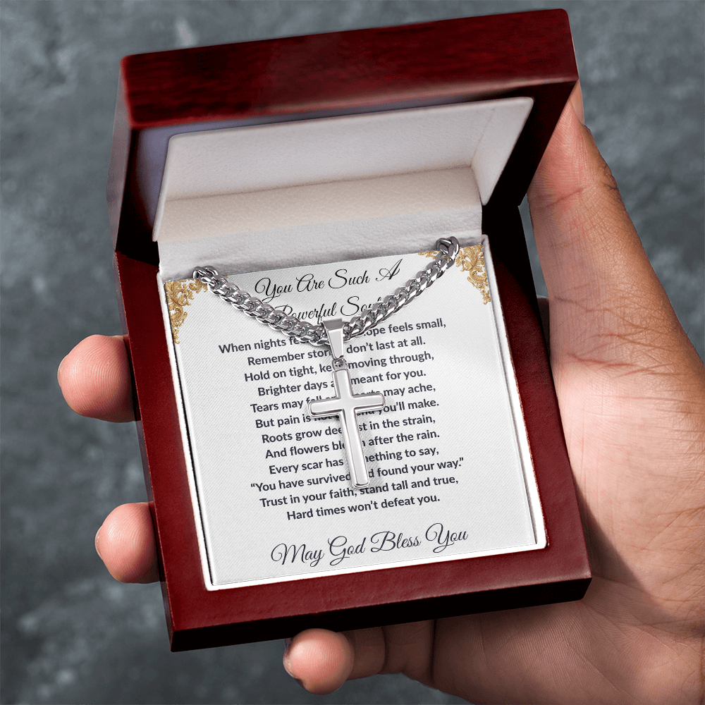 Spiritual Motivation- Cross Cuban Link Chain