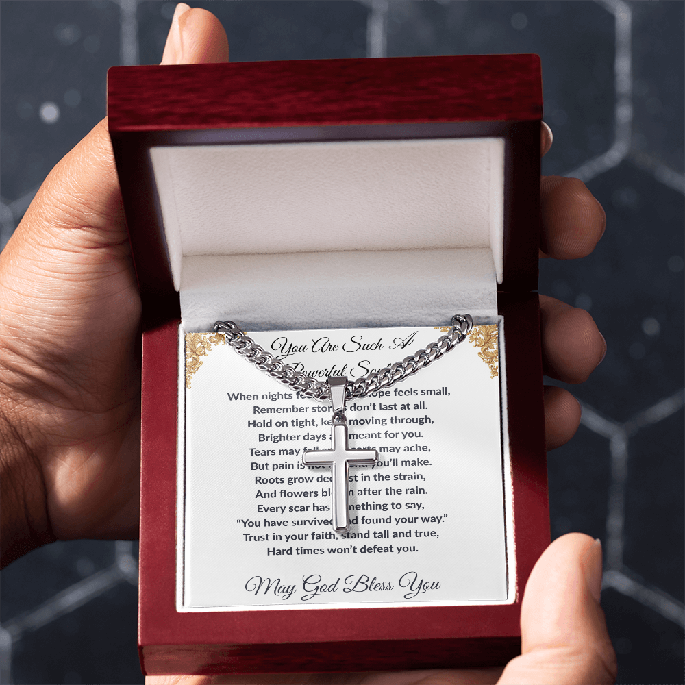 Spiritual Motivation- Cross Cuban Link Chain