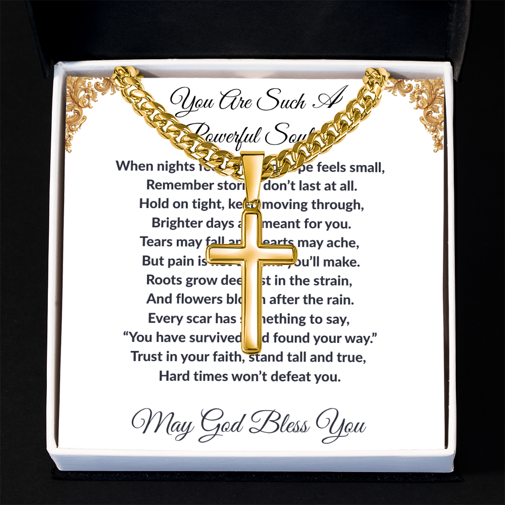 Spiritual Motivation- Cross Cuban Link Chain