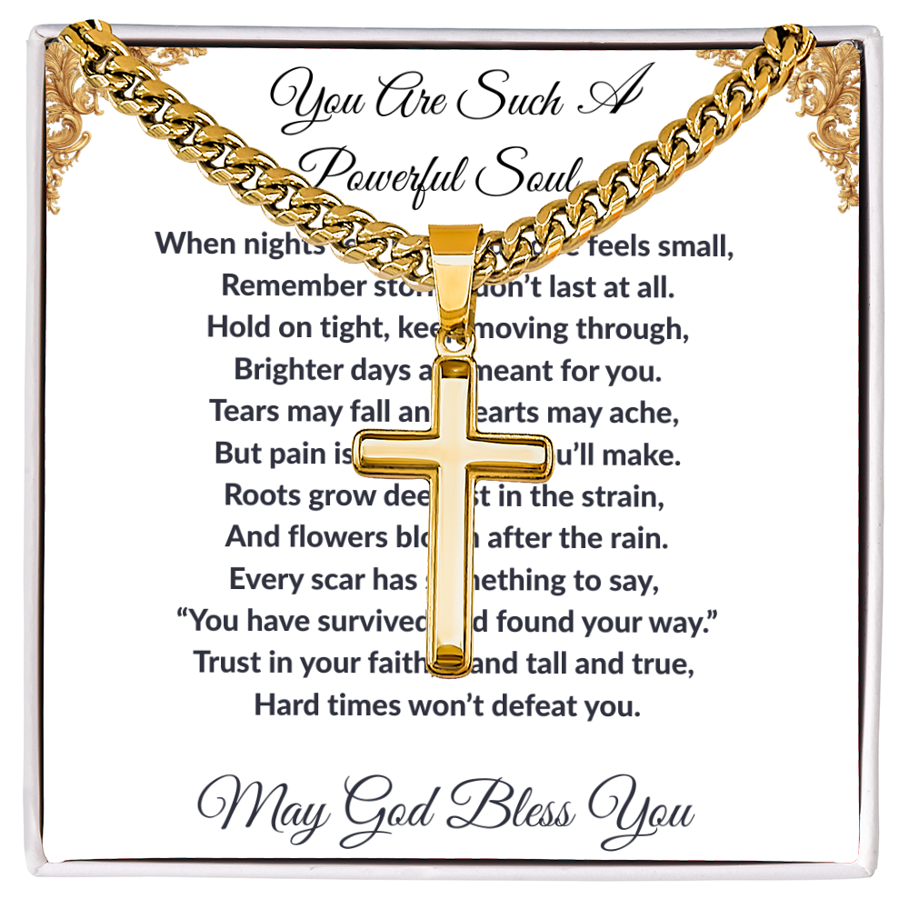 Spiritual Motivation- Cross Cuban Link Chain