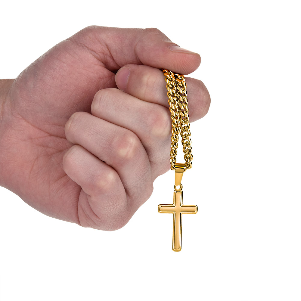 Spiritual Motivation- Cross Cuban Link Chain