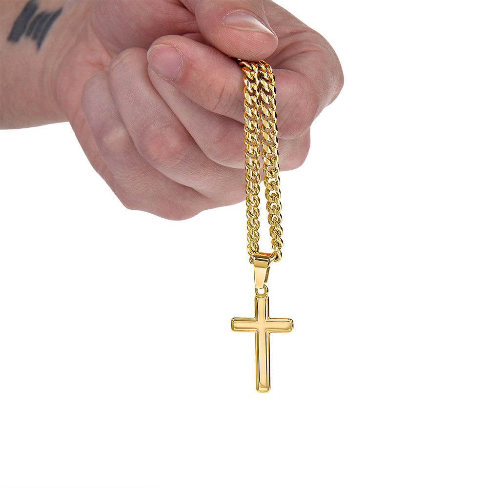 To My Amazing Brother -Artisan Cross With Cuban Link Chain ShineOn Fulfillment