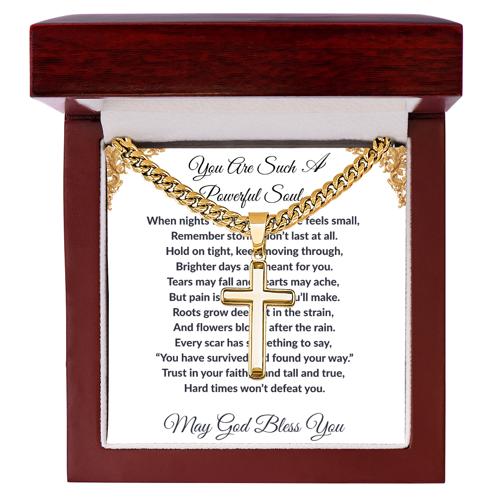 Spiritual Motivation- Cross Cuban Link Chain