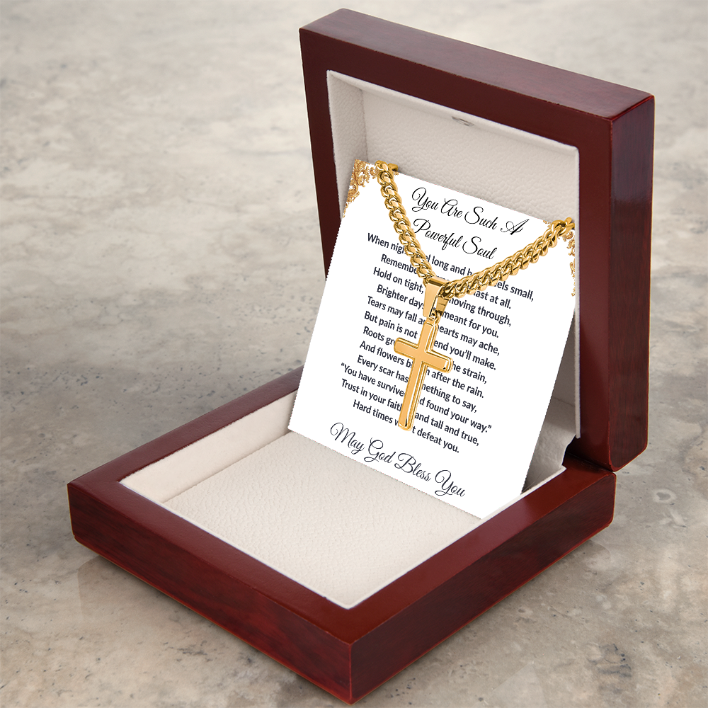 Spiritual Motivation- Cross Cuban Link Chain