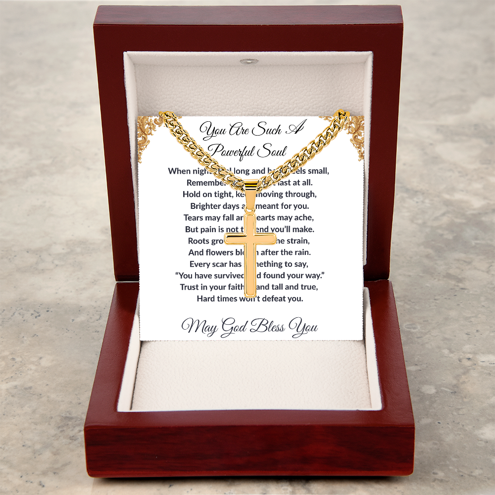 Spiritual Motivation- Cross Cuban Link Chain