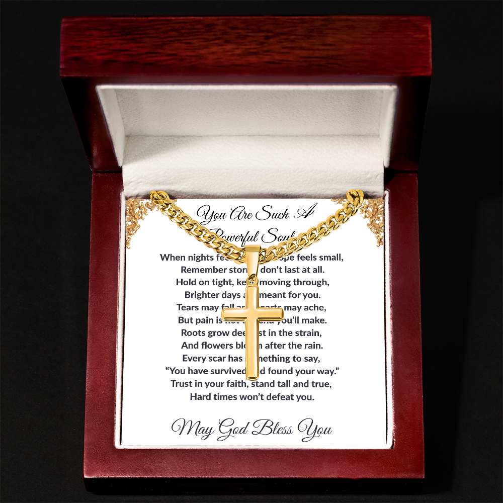 Spiritual Motivation- Cross Cuban Link Chain