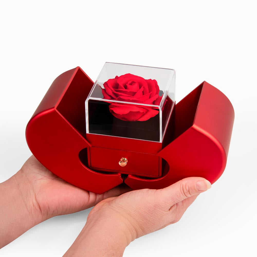 To My Wife - Heart Shaped Diamond Cut Necklace (Rose Gift Box)