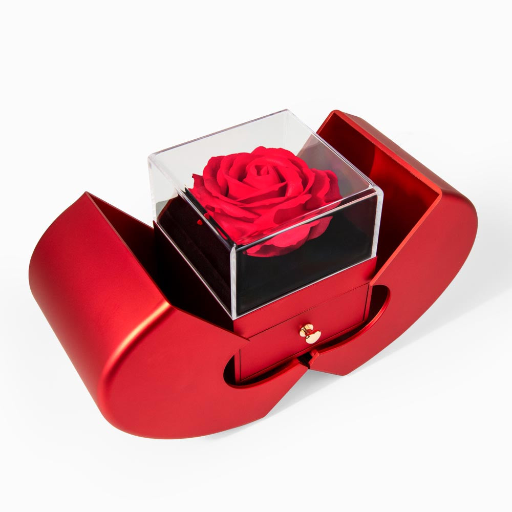To My Wife - Heart Shaped Diamond Cut Necklace (Rose Gift Box)