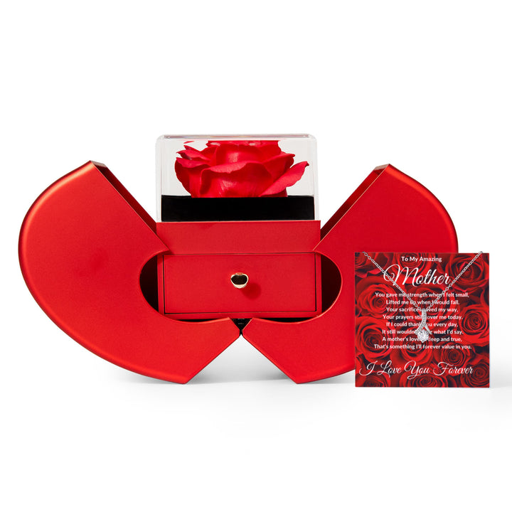 "To My Amazing Mother" Beautiful Diamond Cut Necklace (Rose Gift Box)