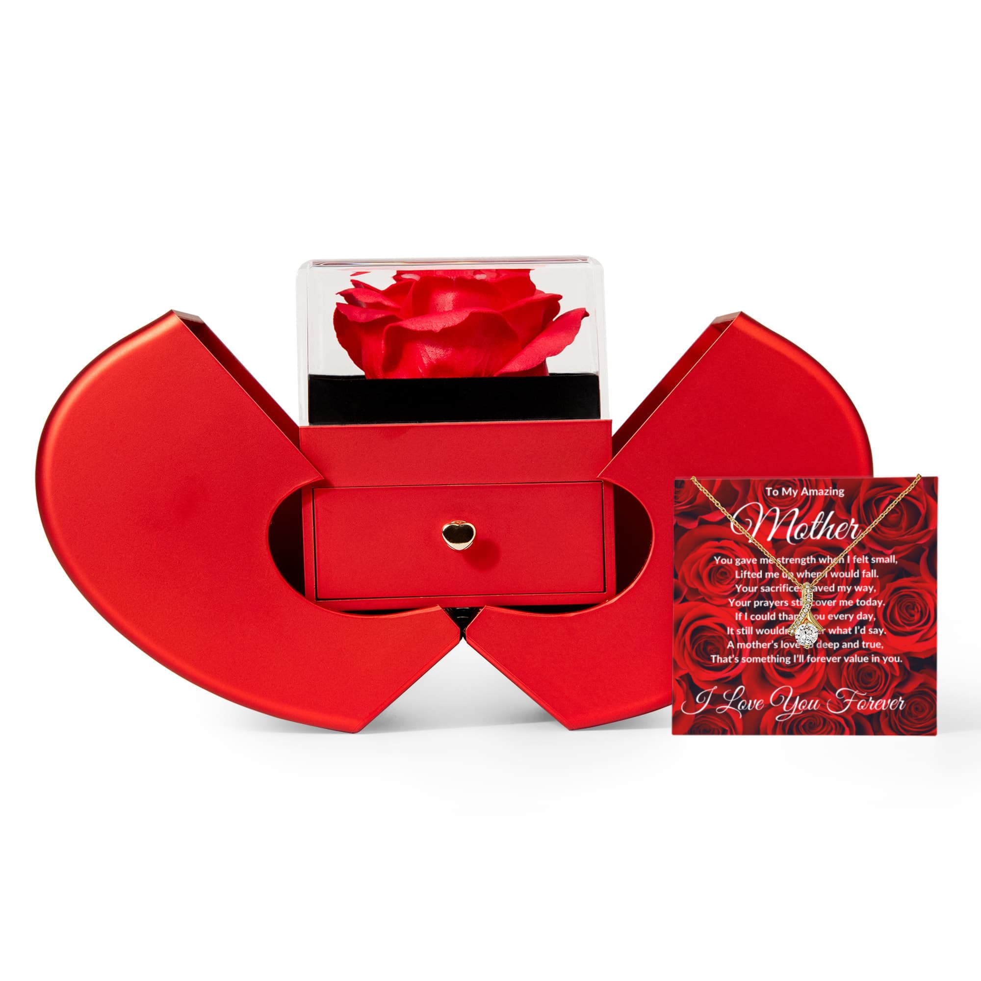 "To My Amazing Mother" Beautiful Diamond Cut Necklace (Rose Gift Box)